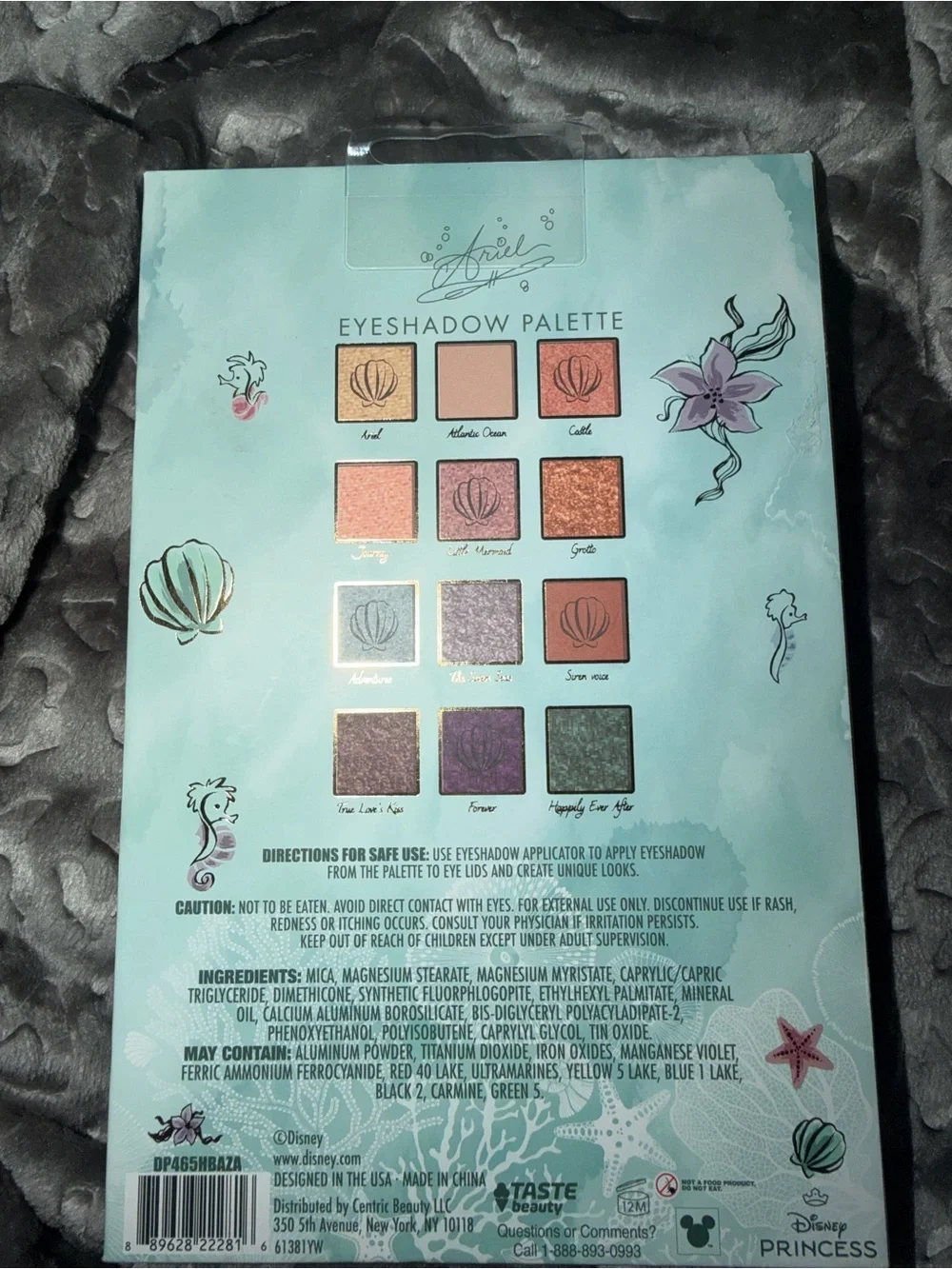 Disney Princess Ariel Eyeshadow Palette — Red, Green, Purple Accents
